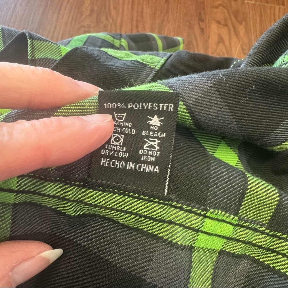 Dixxon Flannel Shifter Shirt Mens Green Black Plaid Button Up Long Sleeve 3XL - Picture 8 of 10